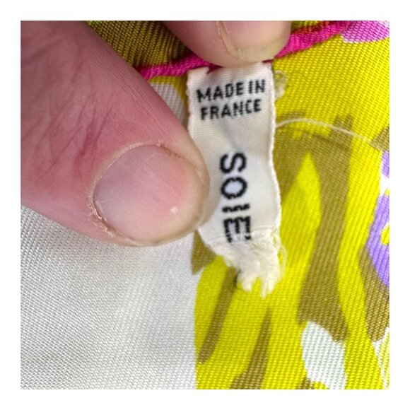 Vintage Jeanne Lanvin Paris 100% Silk Scarf 29" Floral Lattice Made In France - Picture 4 of 7